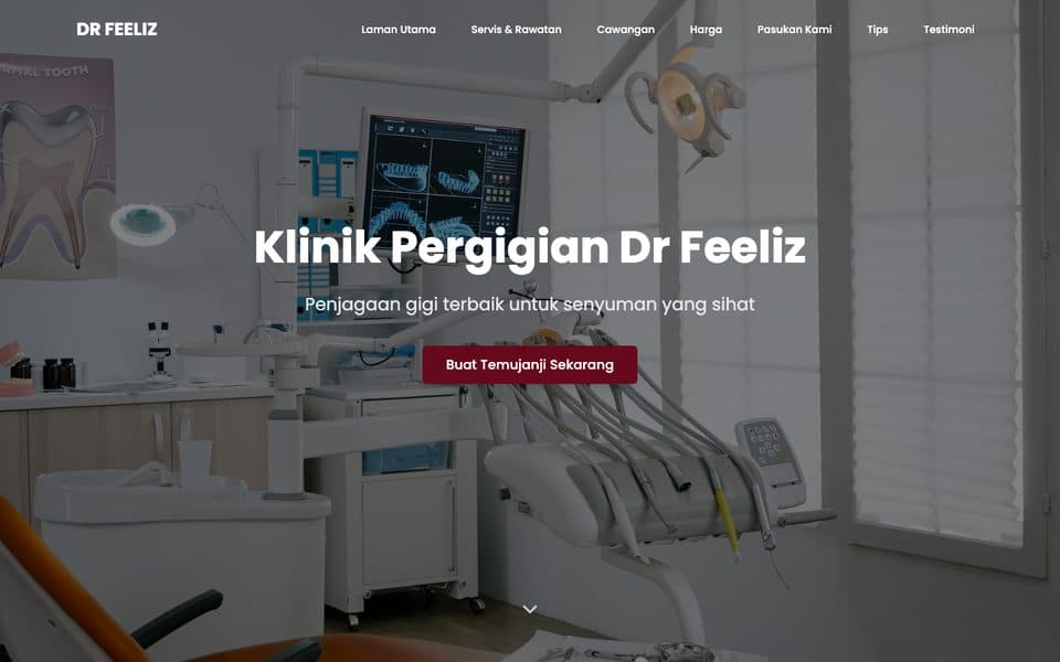 Dr Feeliz dental clinic website preview